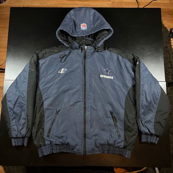 Vintage Logo Athletic NFL Dallas Cowboys Thick Puffer Zip Up Jacket Men’s Sz 2XL - Picture 3 of 7